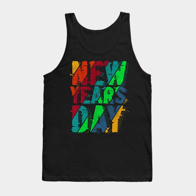 vintage color New Years Day Tank Top by Rada.cgi